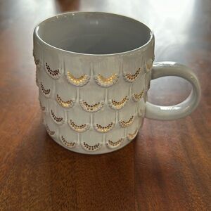 Starbucks mug 10oz pale blue scales with Gold detail mermaid coffee tea